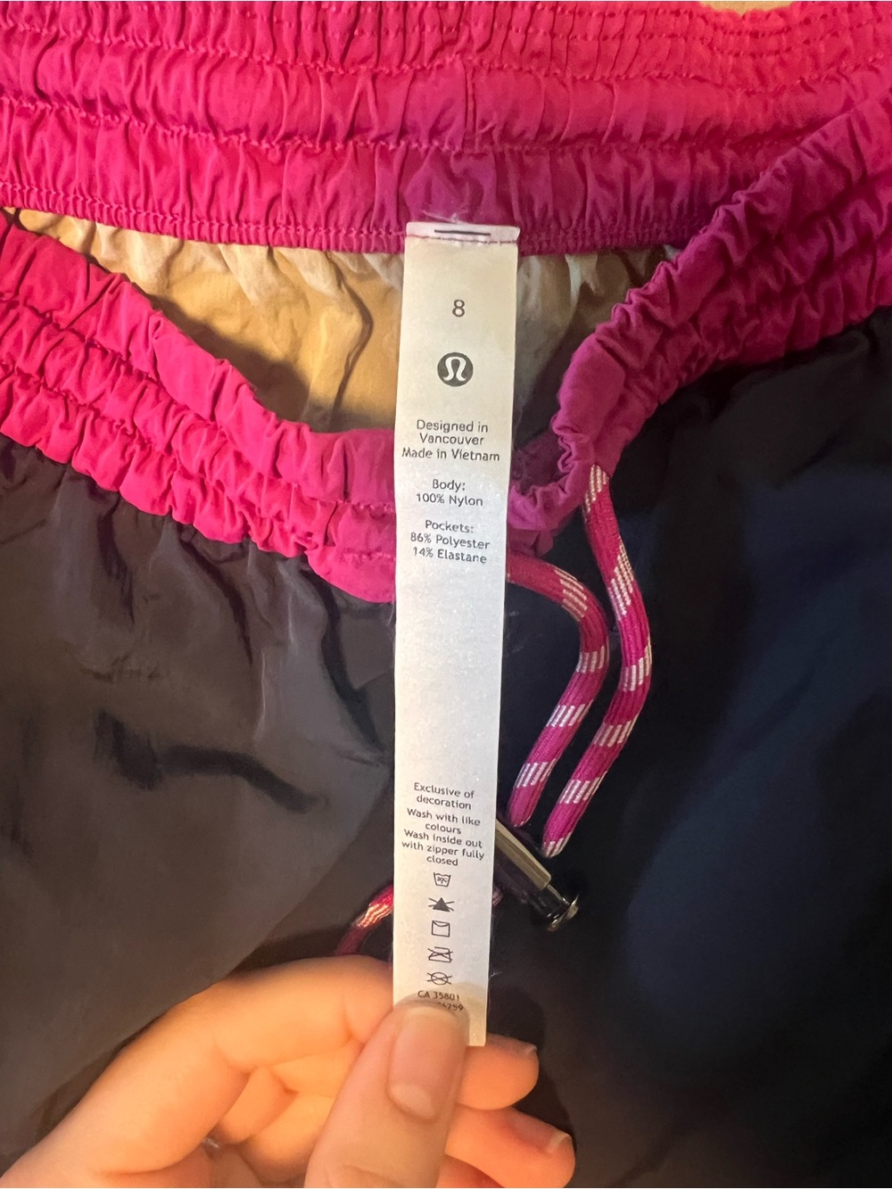 lululemon athletica Navy, Cream & Pink Athletic Shorts - Picture 2 of 6